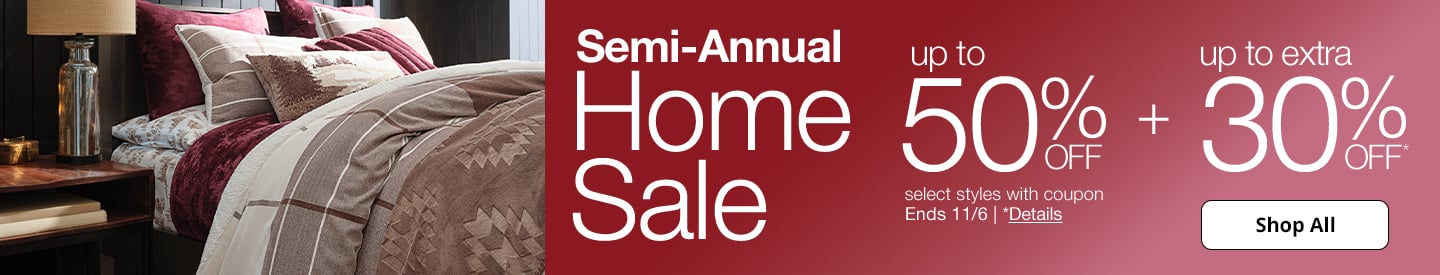 Save up to 50% off plus an extra 30% off during JCPenney's Semi-Annual Home Sale