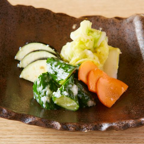塩麹の漬け物盛り合わせ
