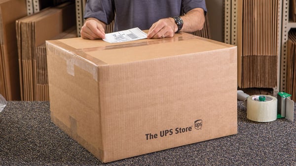 close up of a shipped package