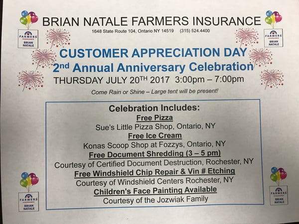 2nd Annual Brian Natale Farmers Customer Appreciation Day