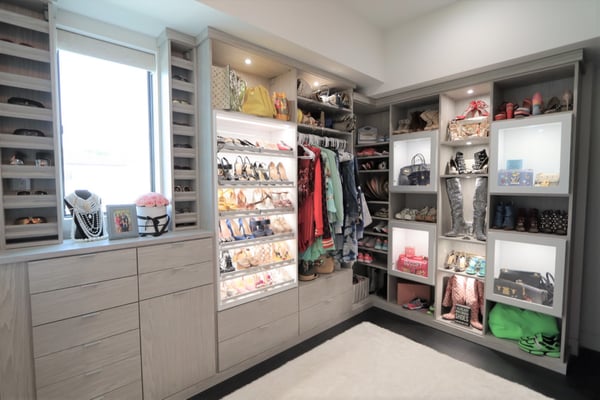 Luxury walk-in closet by California Closets St. Petersburg, Florida.