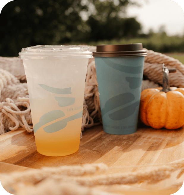 Honeycrisp Apple Energy Drink and Pumpkin White Mocha