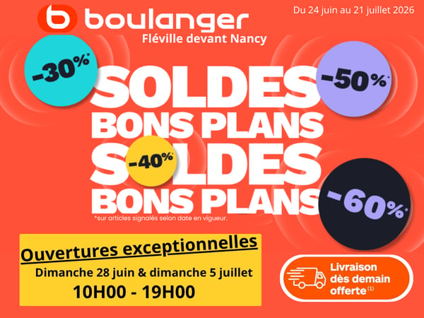 Les SOLDES arrivent chez Boulanger Fléville !#Soldes #BoulangerFléville #BonsPlans #Informatique #Ordinateurs #PaiementEn4Fois #Electroménager #HighTech #Soldes2026 #boulanger