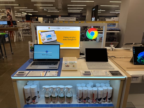 Table ordinateurs google - magasin boulanger Levallois Perret So ouest