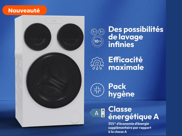 Lave linge hublot CANDY MQD 410CBL9-47 Multiwash 3 tambours