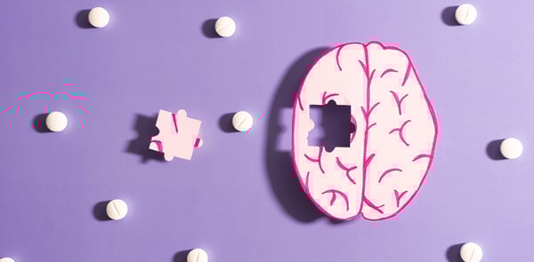 Image of brain missing a puzzle piece representing hearing loss and its effect on dementia.