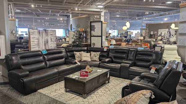 Cedar Falls Slumberland Furniture leather sectional