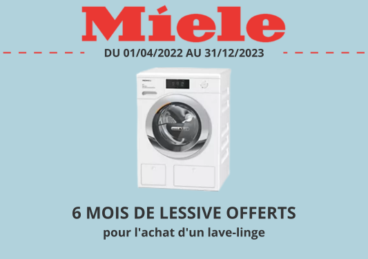 6 mois de lessive gratuites à l'achat d'un lave-linge Meiele à Boulanger Paris Beaugrenelle