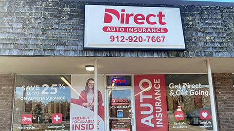 Direct Auto Insurance storefront located at  121 E Montgomery Cross Road, Savannah