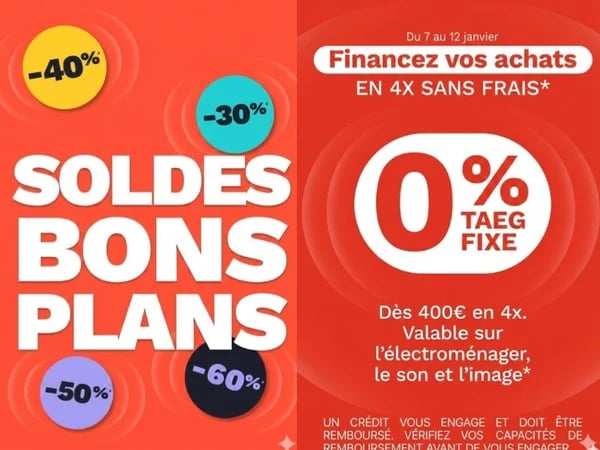 soldes
financement gratuit
4 fois