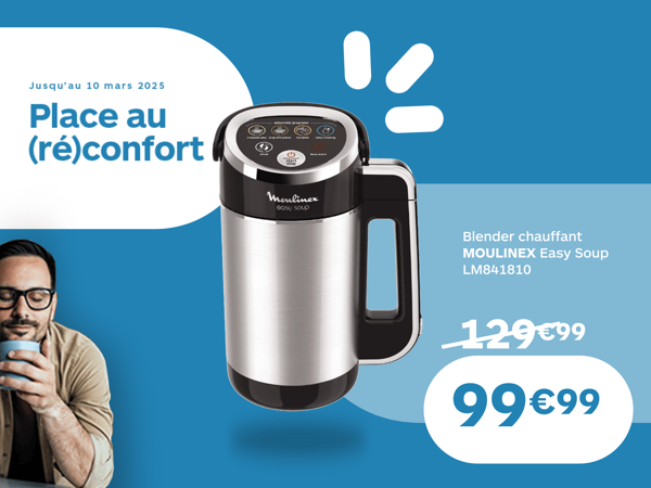 Blender chauffant MOULINEX Easy Soup LM841810 Réf. 1111481