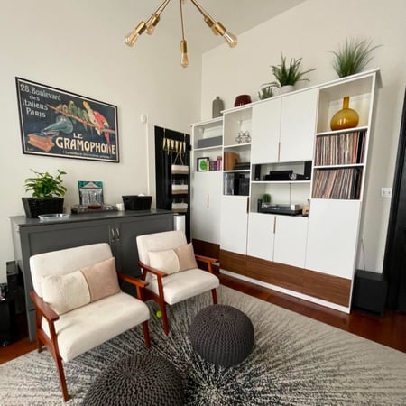 Custom media center bookcase and bookshelves California Closets Gulf Coast & New Orleans