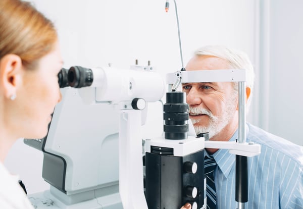 Man having eye test