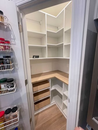 Upgraded Pantry with countertop space.