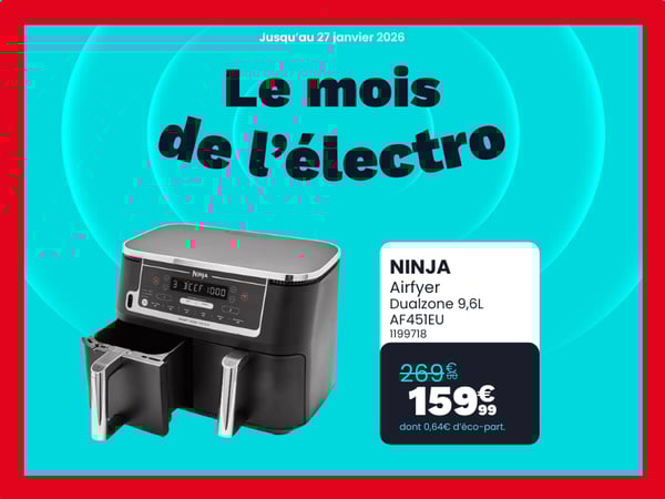 Airfryer NINJA Foodi DualZone 9,6l AF451EU avec sonde