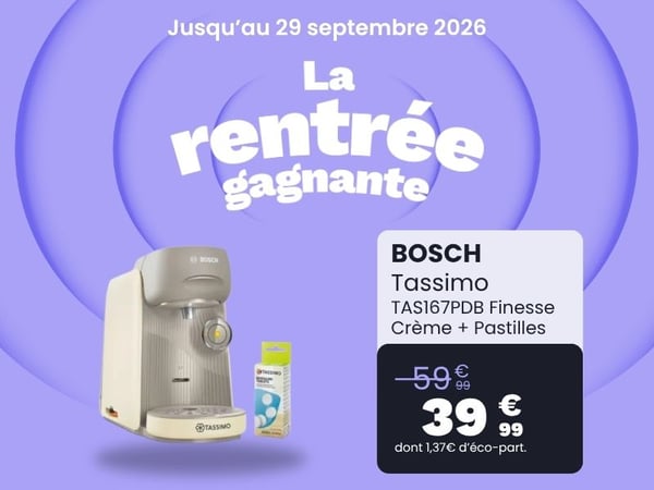 Tassimo BOSCH TAS167PDB Finesse Crème + Pastilles