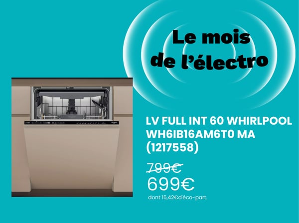 Lave vaisselle encastrable WHIRLPOOL WH6IB16AM6T0 MaxiSpace