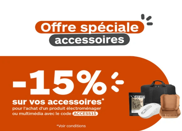 🎁 Offre spéciale accessoires : -15 % de remise immédiate sur les accessoires chez Boulanger Nantes Paridis !