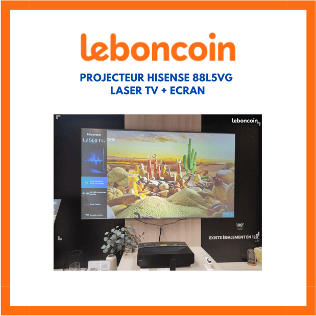 Projecteur HISENSE 88L5VG Laser TV + ecran présent sur Leboncoin