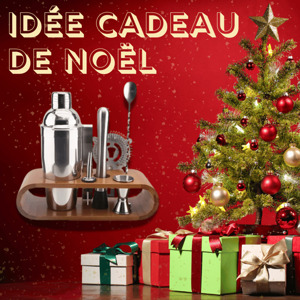 Idée de cadeau Noël : Coffret cocktail COOK CONCEPT a cocktail support bambou