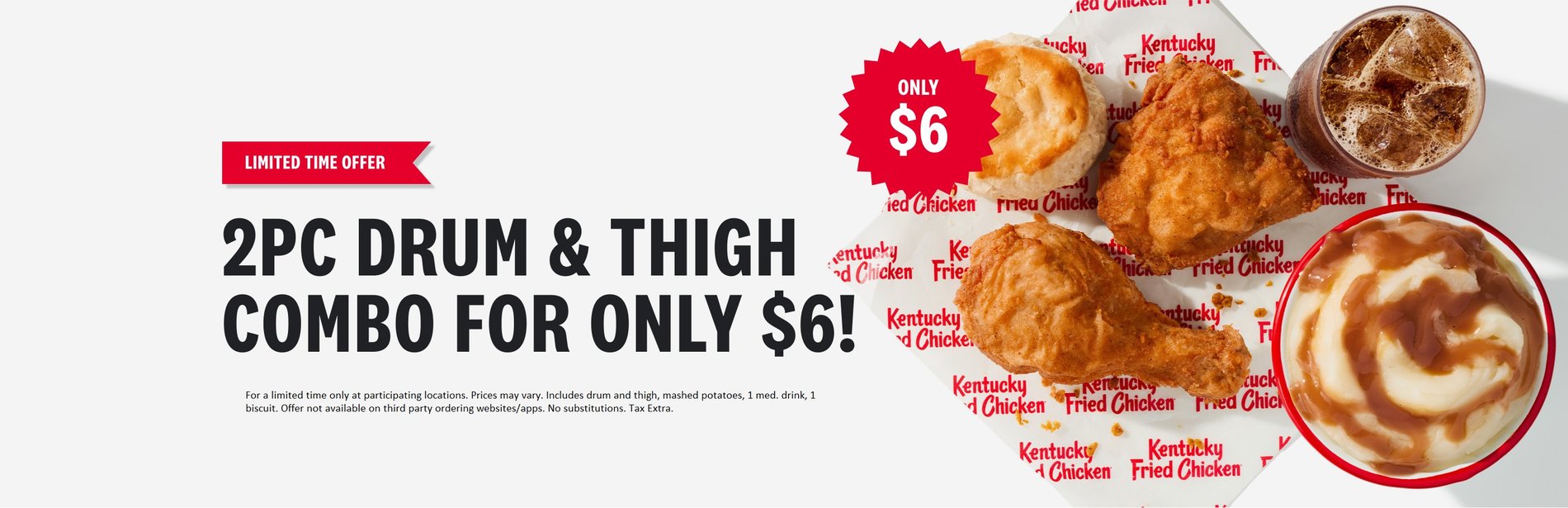 2 pc drum & thigh combo for only $6