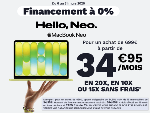 Réservez votre macbook neo dans votre magasin Boulanger Poitiers - Chasseneuil Du Poitou