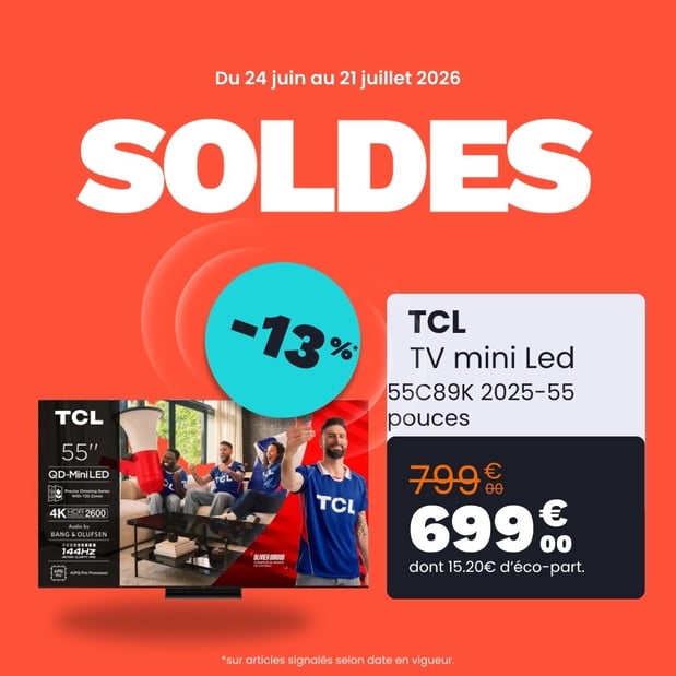 TV Mini LED TCL 55C89K 2025-55 pouces (139cm)