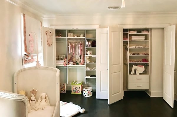 Reach-in closet custom closet organization drawers for closets California Closets Gulf Coast & New Orleans