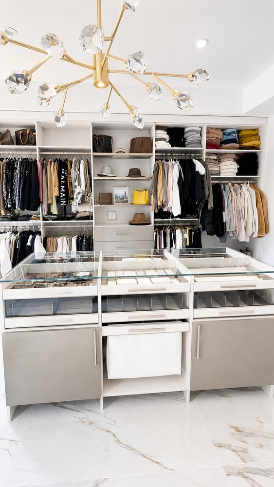 Center Island in a Walk-in Closet.