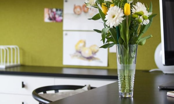 Home Office with Accent Fabric Board Backing