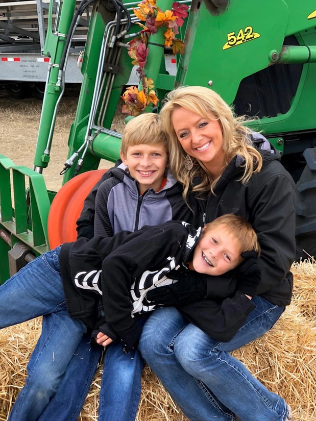 Andrea with her two boys, Parker and Preston
