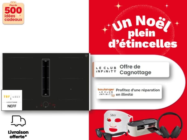 Plaque à induction noire Samsung chez Boulanger Toulouse Colomiers – plaques de cuisson induction, vitrocéramique et gaz, grandes marques Bosch, Electrolux, Whirlpool, Smeg, avec fonctions connectées et prix réduits. laque induction avec hotte intégrée aspirante neff elica cuisine équipée design electromenager encastrable boulanger toulouse colomiers
Table à induction disponible chez Boulanger Toulouse Colomiers – Plaque de cuisson rapide, précise et sécurisée, modèles aussi disponibles chez Samsung, Bosch, Whirlpool, Electrolux, Siemens et Brandt.