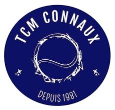 logo bleu avec une balle de tennis