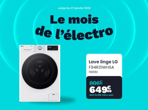 💧✨ Le Mois de l’Électro : Lave-linge LG F94R31WHSA en offre exceptionnelle chez Boulanger Thiais ! ✨💧
