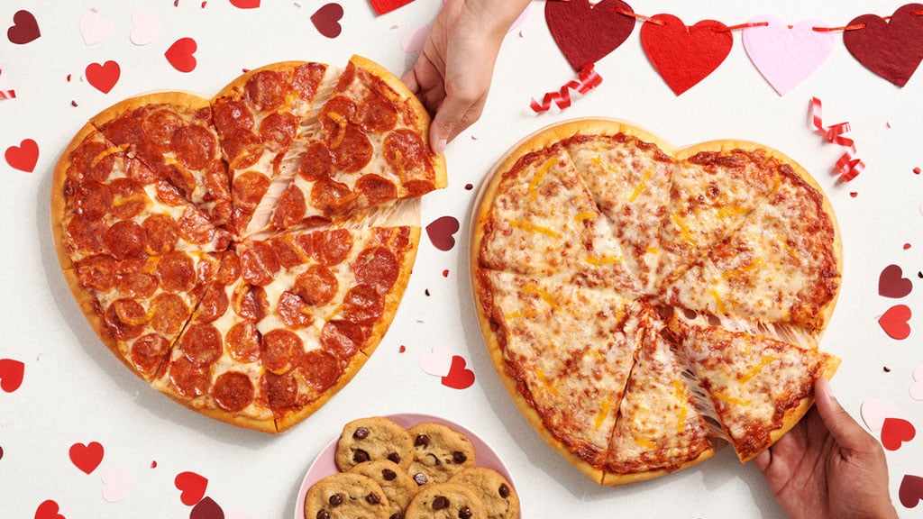 Papa Murphys heartbaker pepperoni and heartbaker cheese pizza.