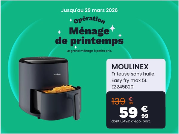 Friteuse sans huile MOULINEX Easy fry max 5L EZ245B20