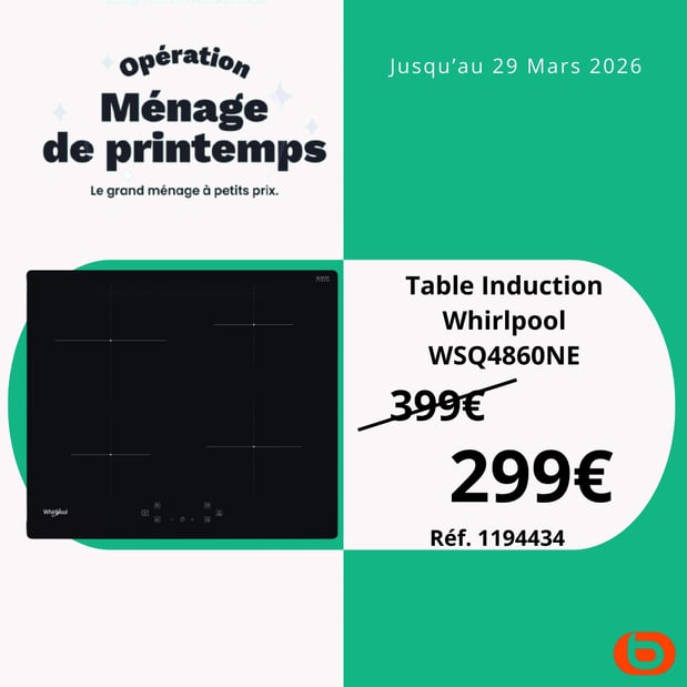 Plaque induction WHIRLPOOL WSQ4860NE