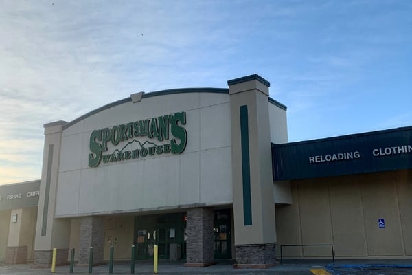 The front entrance of Sportsman's Warehouse in Juneau