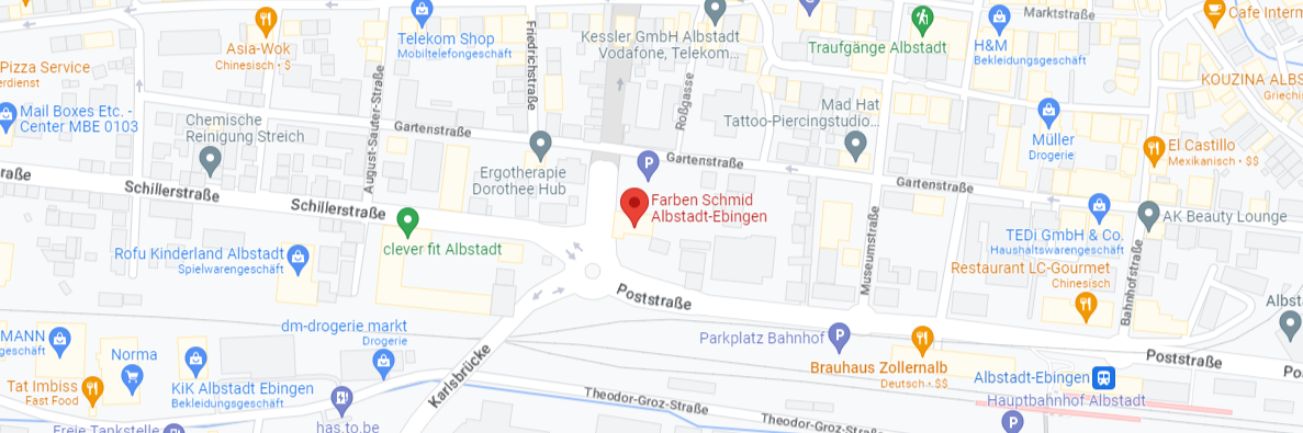 Karte des Standorts Farben Schmid Albstadt-Ebingen