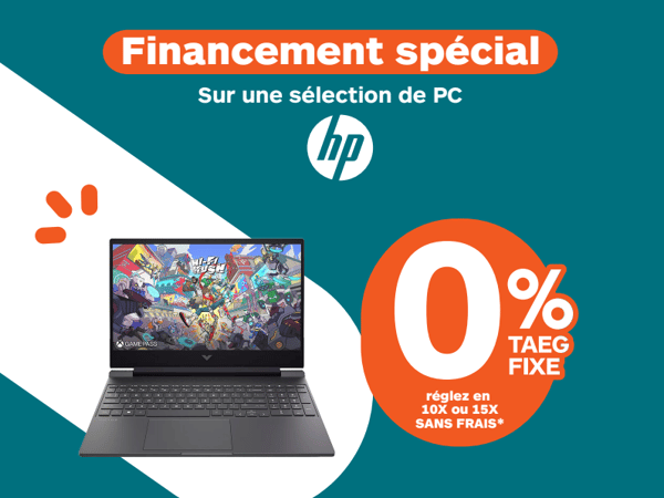 10 ou 15 fois sans frais sur une sélection de pc HP à Boulanger sarcelles du 1er mai au 30 juillet 2025