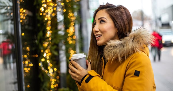woman coffee city