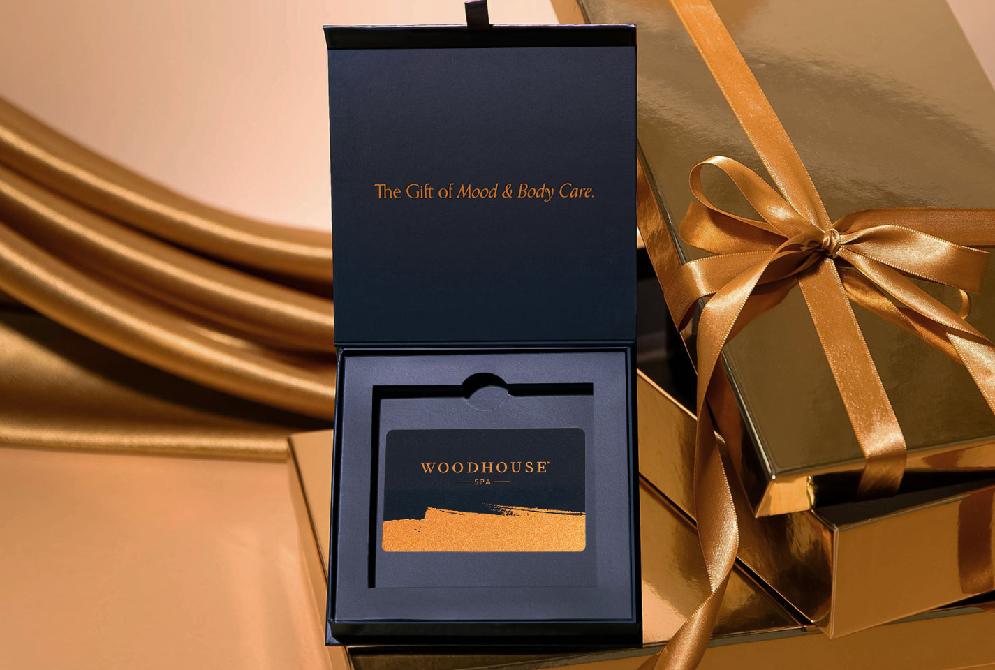 Holiday gift card. Woodhouse Spa Gift Card. Online spa gift card.