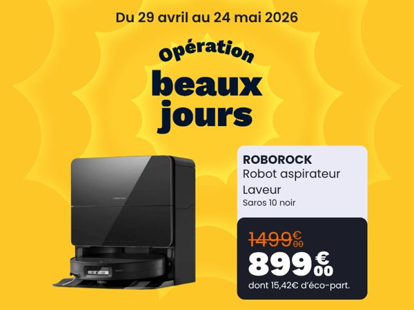 Robot Aspirateur Laveur ROBOROCK Saros 10 à 899€