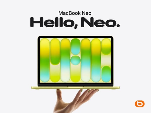 Apple MacBook Neo ordinateur portable Apple présenté chez Boulanger Toulouse Portet sur Garonne pour les clients de Toulouse, Muret et du sud de Toulouse.