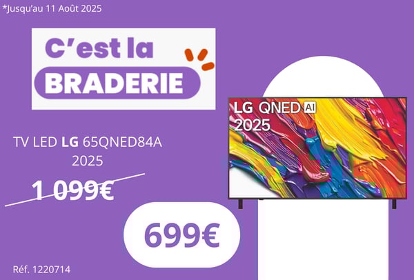 TV LED LG 65QNED84A 2025-65 pouces (164cm) BOULANGER Perpignan