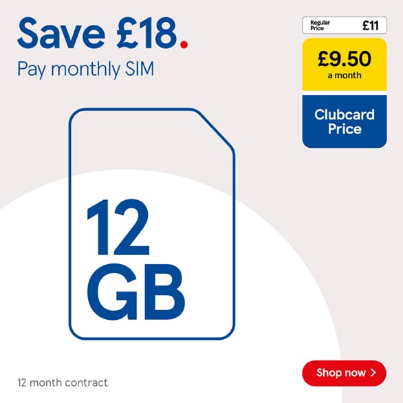 Get SIM Only deals with Clubcard Prices at Tesco Mobile, Shop now