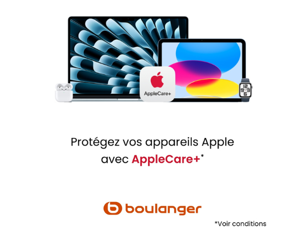 AppleCare+ multi-produits chez Boulanger : protection et assurance prolongée pour iPhone, iPad, Mac, Apple Watch et AirPods. Idéal pour Noël, le Black Friday et les cadeaux premium Apple.AppleCare+ chez Boulanger Alès : assurance et garantie premium pour Mac, iMac, iPad, Apple Watch, AirPods, AirPods Max et Apple TV. Infinity Smartphone pour iPhone. Offrez la protection idéale à Noël ou au Black Friday à Alès (Gard).