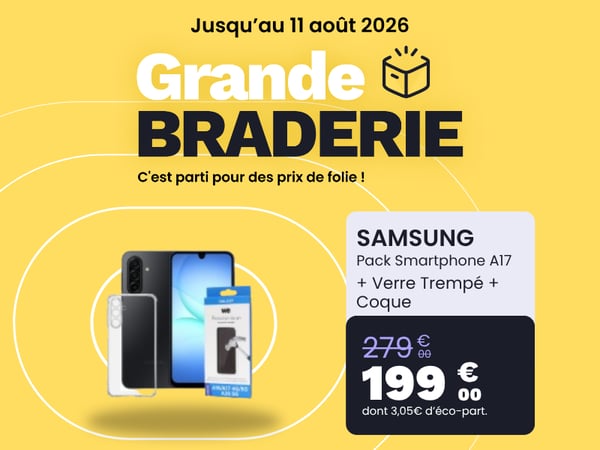 Smartphone SAMSUNG Pack A17 5G 128Go + Coque + Verre Trempe