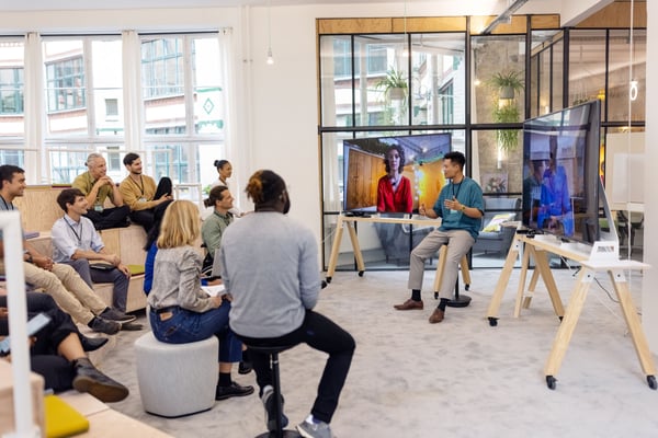 Group of team members in a business meeting