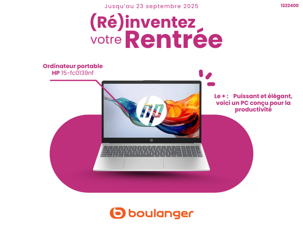 découvrez l' ordinateur portable HP 15-fc0139nf dans votre magasin Boulanger Boulogne-Sur-Mer